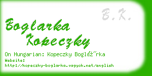 boglarka kopeczky business card